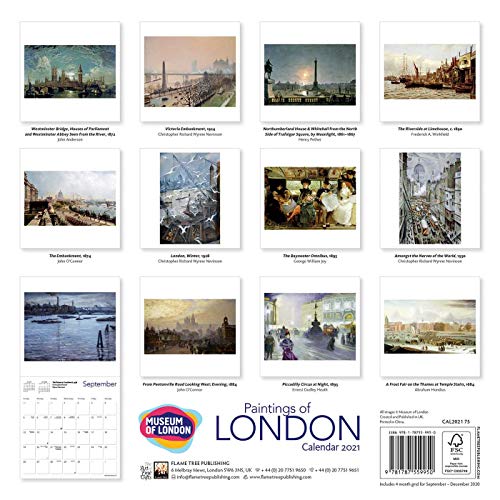 Museums of London - Paintings of London Wall Calendar 2021 (Art Calendar)