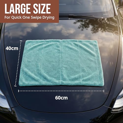 Image of Microfiber Cloth (Pack of 1) - 60x40 cms - 1200 GSM | Thick Lint & Streak-Free Multipurpose Cloths - Automotive Microfibre Towels for Car, Bike Cleaning, Washing & Detailing (Grey)