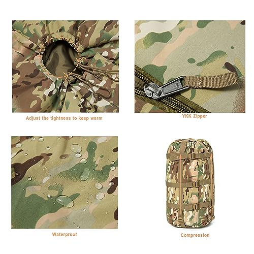 Image of MT Military Army Force Defence 4 & Tropen Patrol Mummy Sleeping Bags with Bivy Cover Compression Sack, Modular Sleeping System 2.0 for Cold Weather,