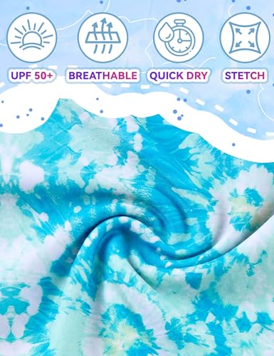Image of Girls Bathing Suit with Skirt One Shoulder Ruffle Quick Dry Swimsuits Multicolor Sleeveless Swimwear
