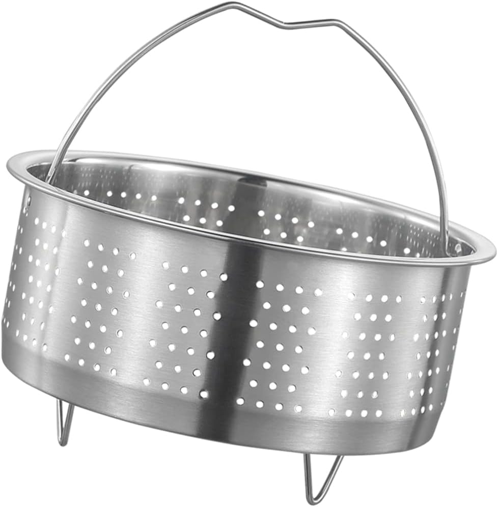 Luxshiny Stainless Steel Steamer Basket 7.79 in Vegetable Food Steamer Basket with Drainable Holes for Rice Dumplings Seafood Vegetables Eggs Potatoes and Corn