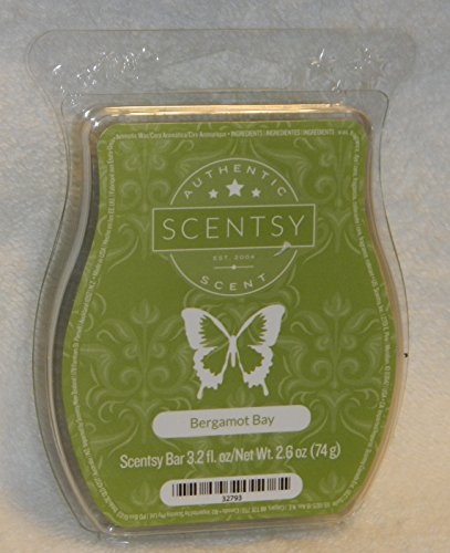Scentsy Bergamot Bay Bar Wickless Candle Tart Warmer Wax 3.2 Fl Oz, 8 Squares
