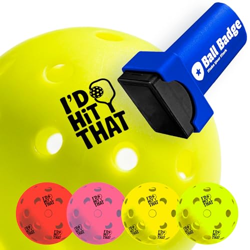 HODL 21 Ball Badge Pickleball Stamp – Pickleball Ball Marker to Mark & Identify Pickleballs, Durable Clean Print for Easy Recognition for Recreational & League Play (I'd Hit that)