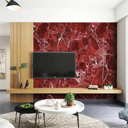 Papier peint vinyle marbre rouge pour rénover vos meubles - 6