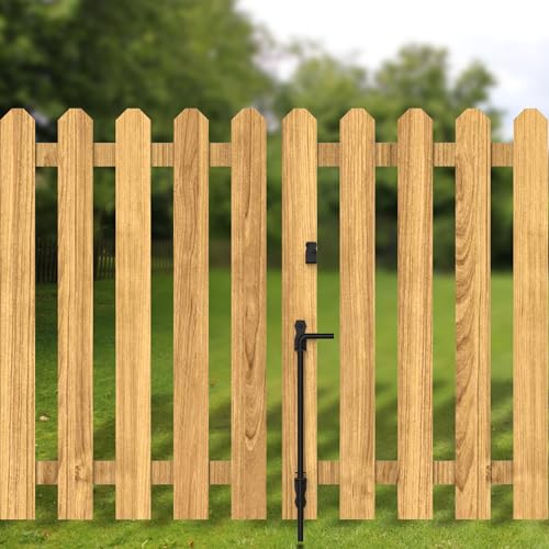 Image of Sdstone 18 Inch Heavy Duty Cane Bolt Gate Drop Rod,Gate Ground Latch Hardware for Wooden Fences,Metal Gates Doors Stopper for Gate Ground (Black Finish,2 Pack)