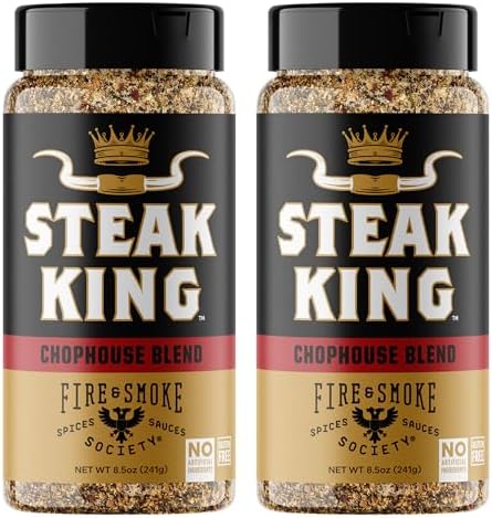 Fire & Smoke Society Steak King Steak Seasoning | BBQ Rubs | Large (2-Pack)