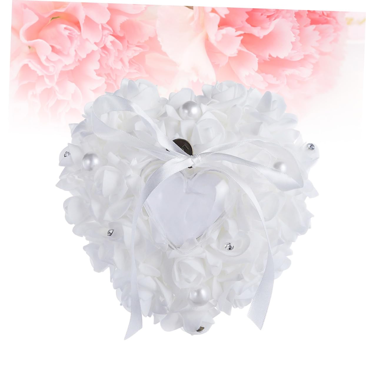 Ciieeo Cuscino A Forma Di Cuore 3 Pezzi Rotondo Bianco Decorazione Per Matrimonio Cuscino Per Cerimonia Nuziale