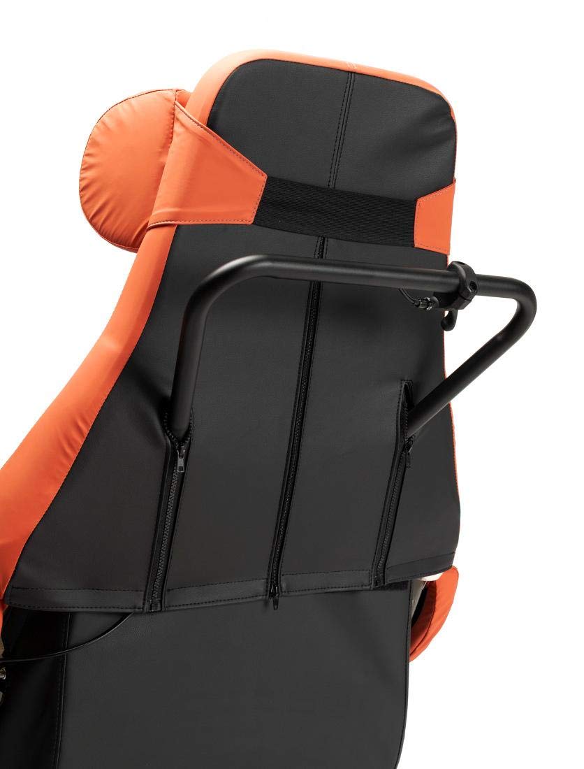FabaCare Pflegerollstuhl mit Liegefunktion Altitude, Multifunktionsrollstuhl neigbar, Sitzschalenstuhl, Orange, Sitzbreite 48 cm