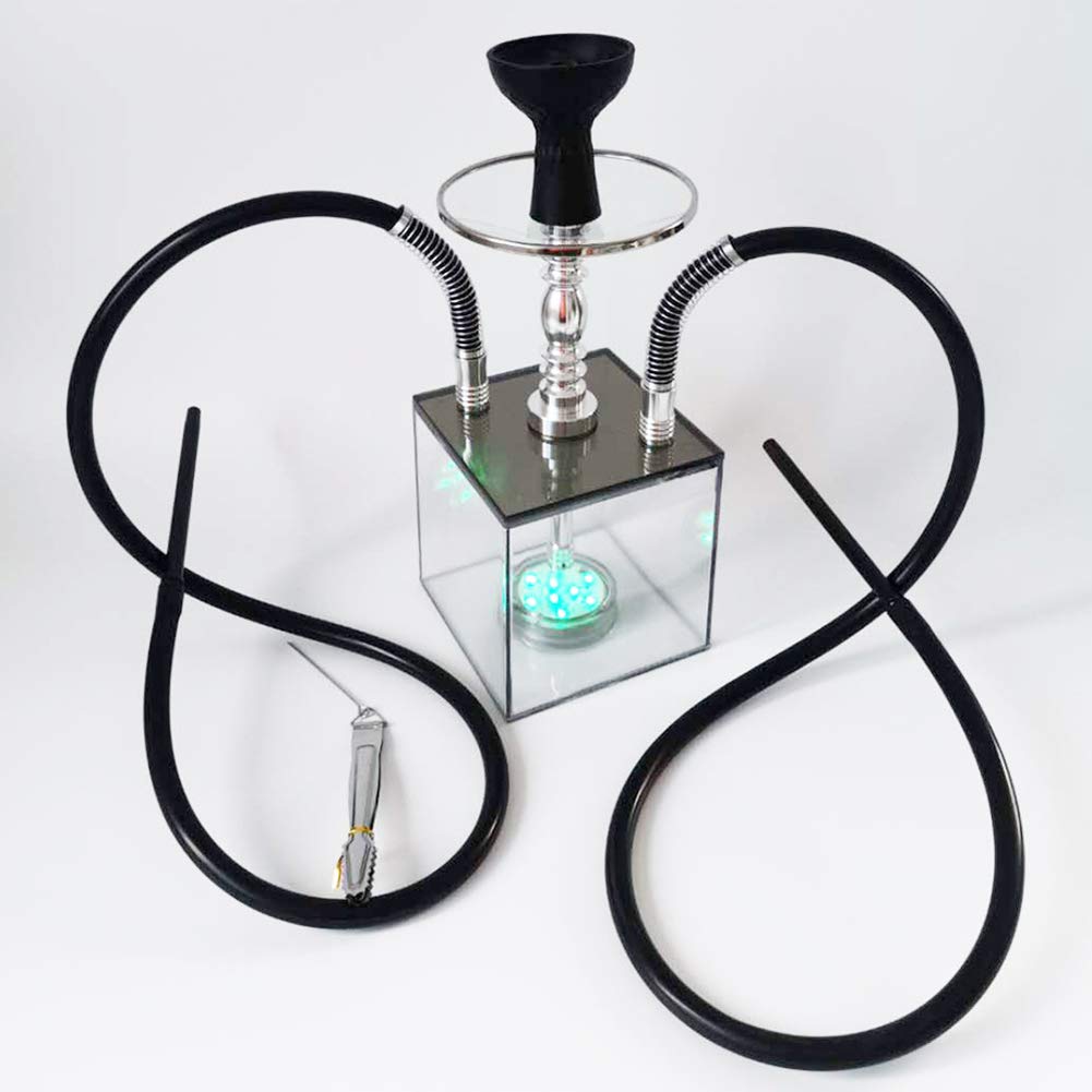 LED Shisha Shisha Set Micro Modern Acryl Bubble Shisha EIN Schlauch Big Smoke mit Silikonschale für Shisha und buntes LED-Licht, um das Rauchen zu genießen