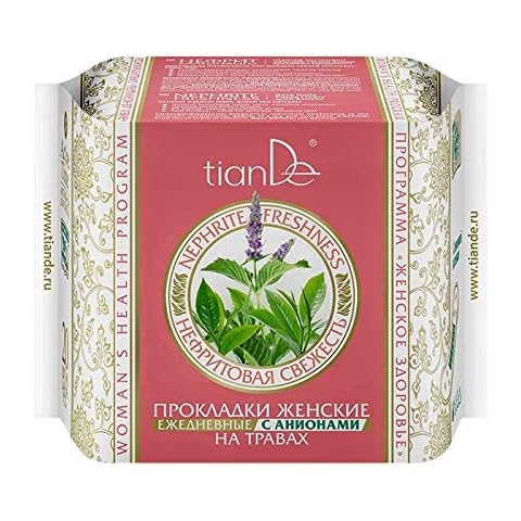 Sanitary Feminine Pads "Jade Freshness" with Herbs and Anions, TianDe 61915, 20 pcs, Women's Health: Daily Protection with Anions Cover