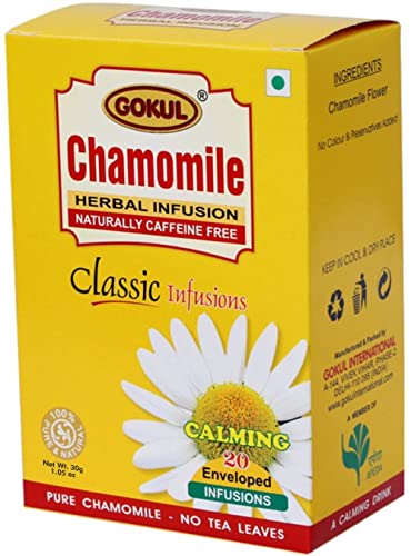 Gokul Chamomile Tea for Stress Relief, Good Sleep |Calming Tea | Caffeine Free | 30 Grams x Pack of 3, 20 Enveloped Infusions Per Pack) (B07JNH8HJ9) Amazon Price History, Amazon Price Tracker