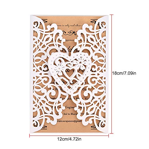 Baugger - 10 Pcs Papel De Pérolas Floral Convite Cartões Titulares de Convite para Aniversário De Ca