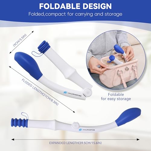Foldable Toilet Aid(2Pack), Long Comfort Wipe Wand Bottom Buddy Toilet Self Tissue Aids for Toileting, Self Help Wipe Butt for Overweight People Limited Mobility,Elderly, Pregnancy - Image 4