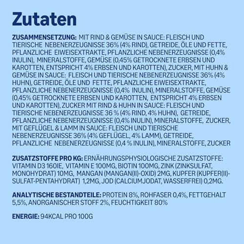 by Amazon Alleinfuttermittel für ausgewachsene Hunde, Fleischauswahl in Sauce, 4.8kg (48 Packungen mit 100g)