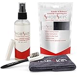 ShoeSkin Shoe Cleaner Kit - Works for Suede and Nubuck Leather Dress Shoes, Includes Non-Abrasive Brush, Microfiber Towel, Magic Cleaning Eraser, and Natural Cleaning Solution