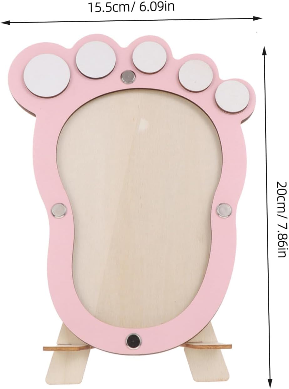 Artistic Footprint Photo Frame for Newborn Infants, Pink Keepsake Frame for Milestone Memories and Growth Record Display