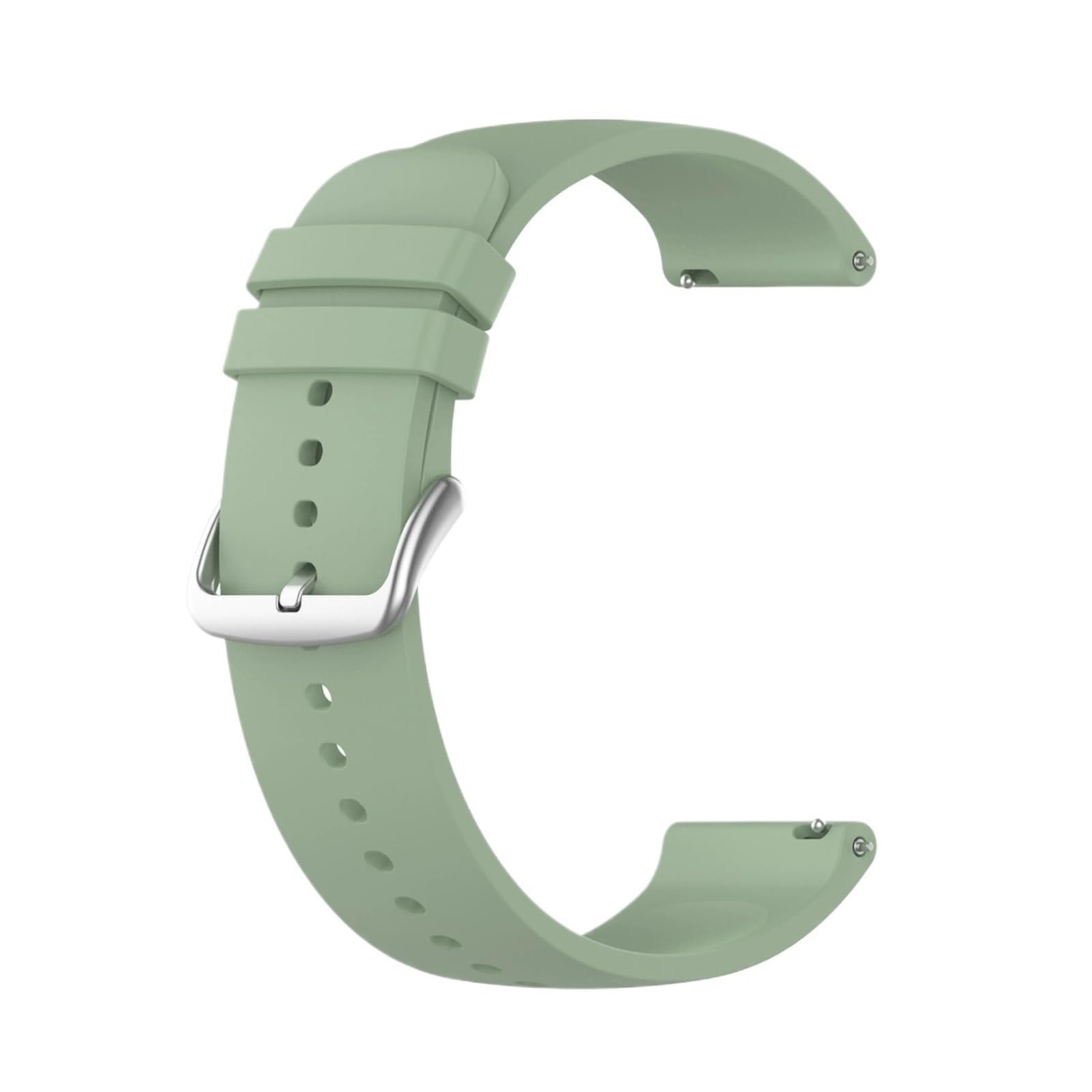 Bracelet de montre universel en silicone pour homme et femme (vert clair, 20 mm)