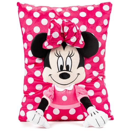 Disney Minnie Mouse 3D Snuggle Pillow - Super Soft Pink Plush Pillow - Measures 15 Inches