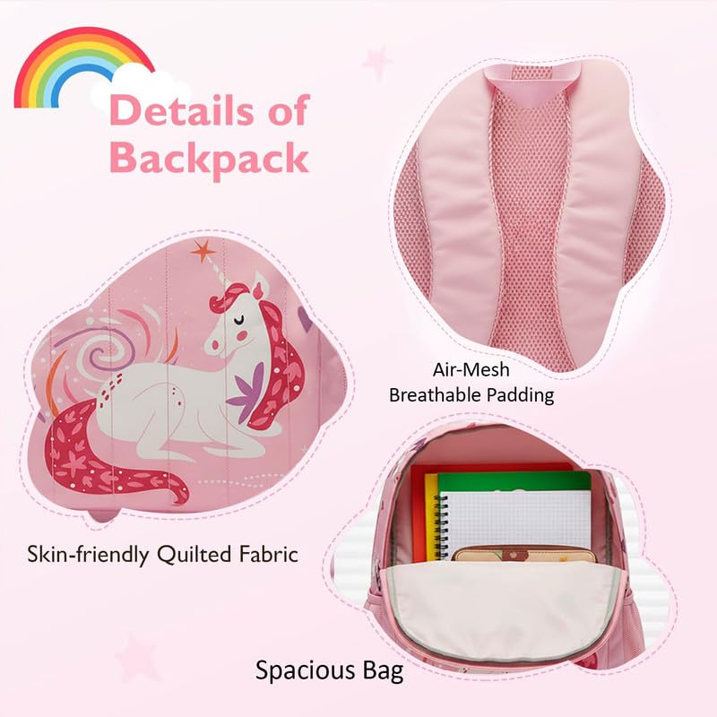 Image of Frantic Waterproof Polyester 35 L School Backpack With Pencil /Staionery Pouch School Bag Class 1 to 8 Daypack Picnic Bag For School Going Boys & Girls(RR Pink Dream Unicorn B)