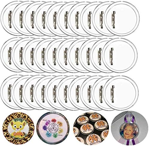 30 Pcs 2.36'' Pin Button Badge Acrylic Clear Pin Buttons Blank Badge Making Kit Acrylic Badge Maker for Craft DIY Kids' Paper Craft Activities etc