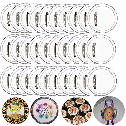 30 Pcs 2.36'' Pin Button Badge Acrylic Clear Pin Buttons Blank Badge Making Kit Acrylic Badge Maker For Craft Diy Kids' Paper Craft Activities Etc #TOP1