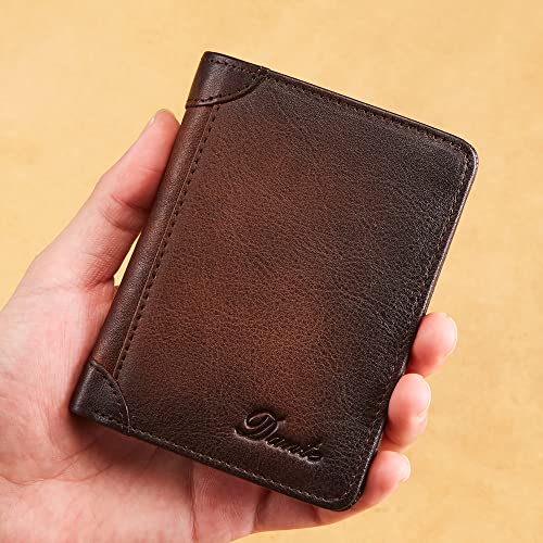 2022 New Brand Men's Wallet Made of Leather Mini Coin Purse Money Clip Anti-theft Swipe Small Passport Cover Bag (brown) 05505 055053