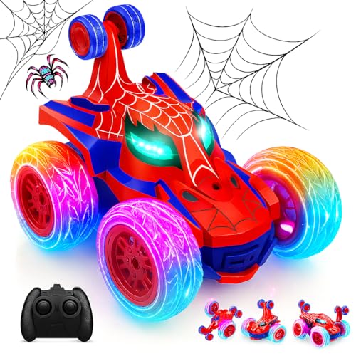 Waka Tienda Spider Coche teledirigido acrobacia con 360 Grados de rotación, 2.4 GHz, Juguetes niños niñas 3 4 5 6 7 8 Años. Coche RC Monster Truck con Luces y música, Regalo Cumpleaños Navidad Waka Tienda Spider Coche teledirigido acrobacia con 360 Grados de rotación, 2.4 GHz, Juguetes niños niñas 3 4 5 6 7 8 Años. Coche RC Monster Truck con Luces y música, Regalo Cumpleaños Navidad