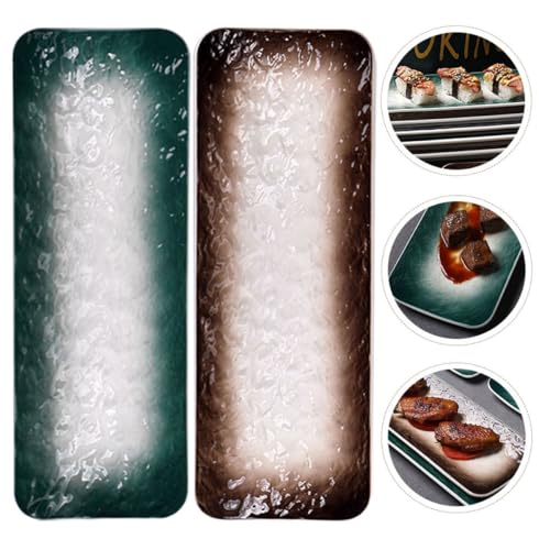 Platos de cerámica japonesa para sushi 2 piezas, 10 pulgadas miniatura 5