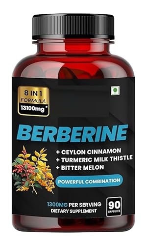 Berberine | 8in1 | 90 Caps | 13100mg | with Bitter Melon, Milk Thistle, Turmeric & Black Pepper - For Optimal Health