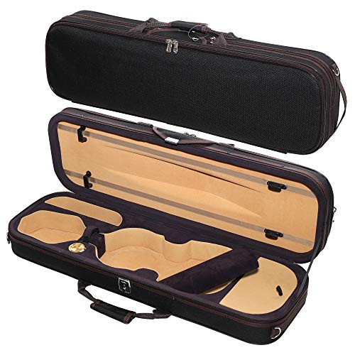 MI&VI NF-5003 Super Lightweight 3.6lb Sturdy Violin Travel Case 4/4 (Full Size) With Reflective...