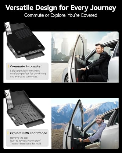 Image of 3W 9PCS Floor Mats for Tesla Model Y Juniper 2025 2026 (Not for Standard) | Metal Pedal, Carpets Double Layer, 2025 2026 Model Y Accessories, TPE All Weather Waterproof Custom Fit Liners, Vigormold