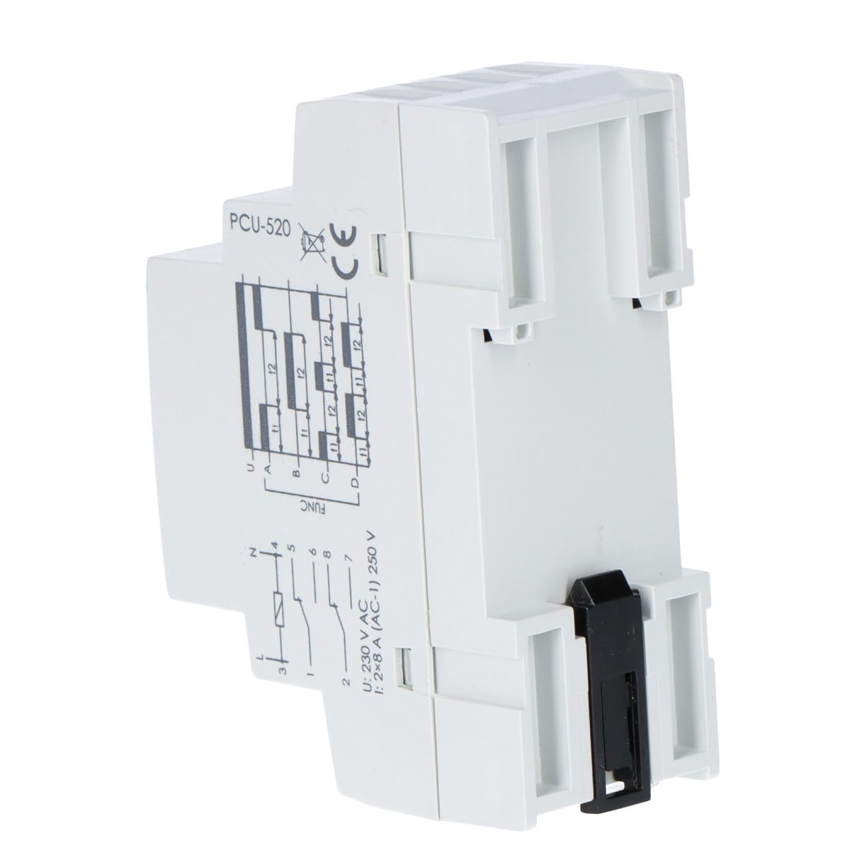 Zeitrelais 2P 8A 0,1sek-576h 230V AC Multifunktional PCU-520 f&f 5908312595427
