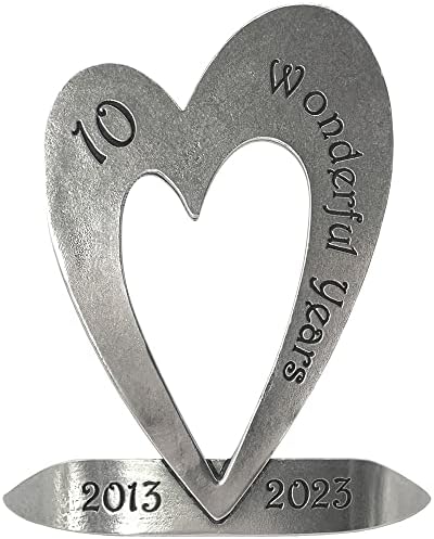 English Pewter Company 10th Tenth Tin Ten Year Wedding Anniversary Heart Keepsake Gift Personalised With Your Years [ANN100]