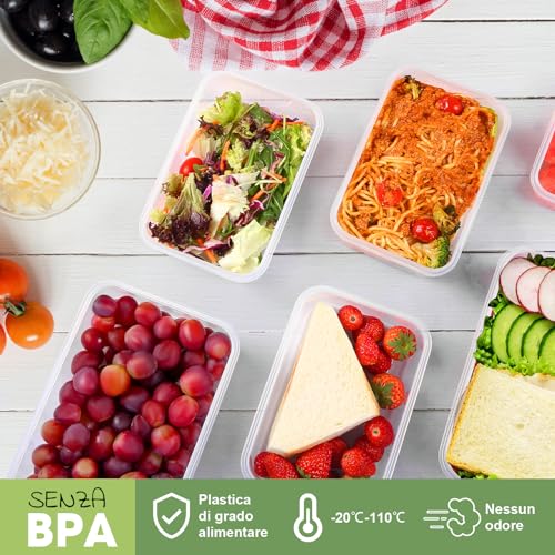 YASHE Contenitori Ermetici per Alimenti, 16 Pezzi (8 contenitori, 8 coperchi), Contenitori di Plastica Contenitori Alimenti, Senza BPA, 100% a Prova di Perdite, Lavastoviglie - immagine 5