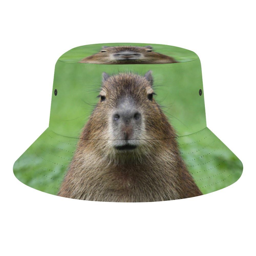 JopaJre Funny Capybara Bucket Hat for Women Men Sun Cap Fisherman Hat Packable Beach Caps Travel Outdoor