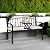 AVAWING Outdoor Metal Garden Bench, 2-Seat Patio Porch Bench with Steel Frame, Park Bench w/Pullout Middle Table? Cushion for Backyard Lawn Deck Entryway, Black