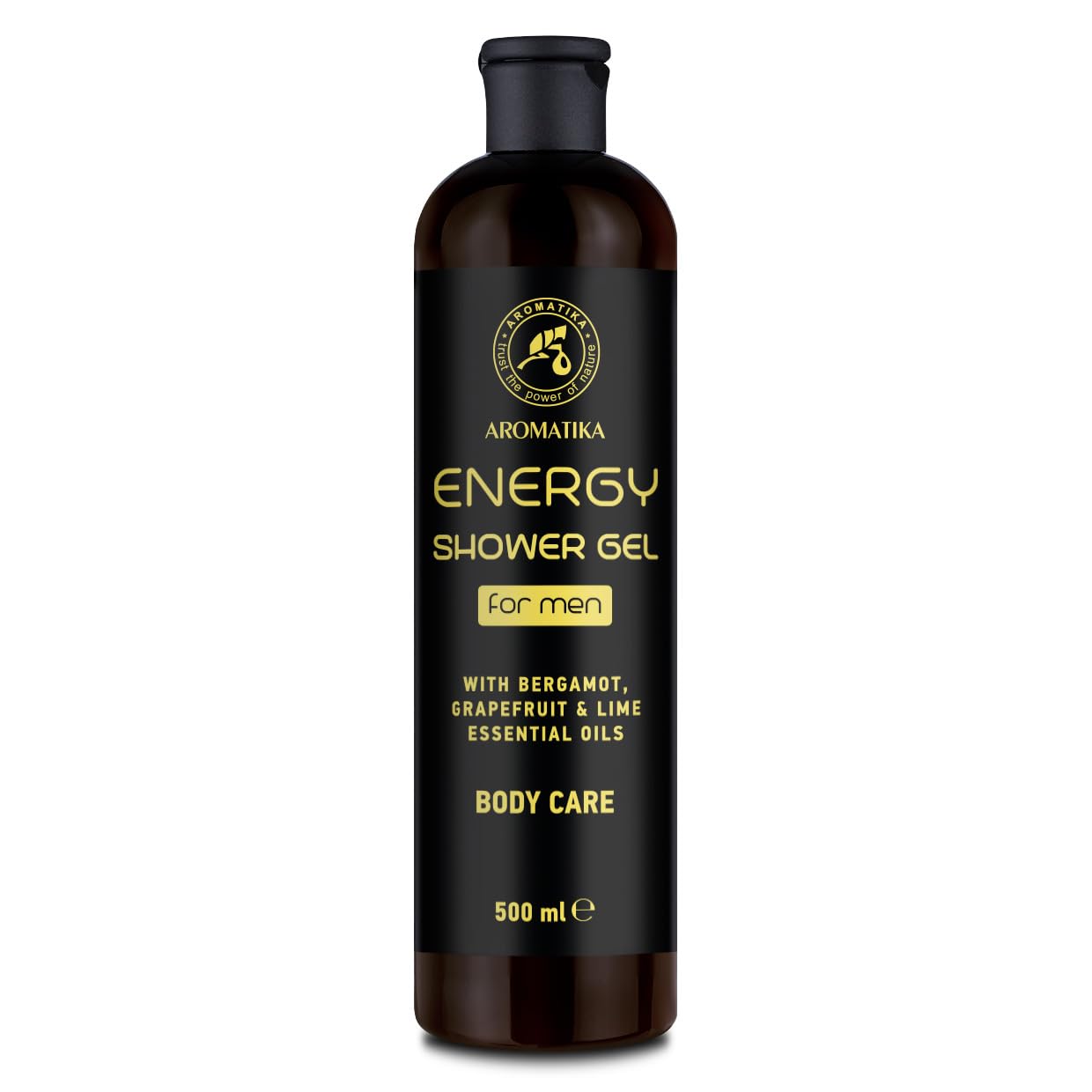 Shower Gel Energy 500ml, Shower Gel for Men, Gel with Bergamot Essential Oil, Grapefruit Essential Oil, Lime Essential Oil