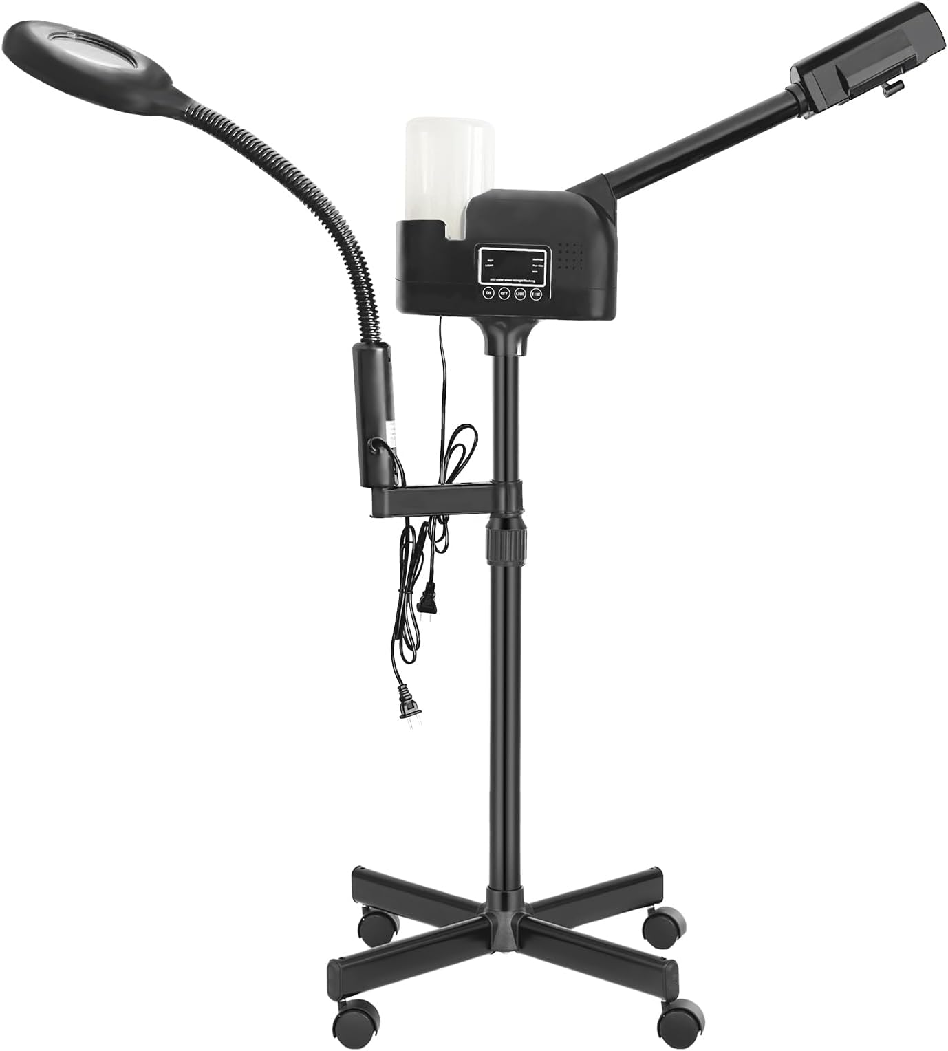 - Professional Facial Steamer 2 in1 Steamer for Face 5X LED Magnifying Lamp Hot Ozone Facial Steamer for Esthetician Beauty Face Equipment Use at Home or Salon（Black）