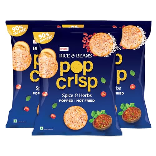 UNIBIC Pop Crisp | Rice & Beans Chips | Spice and Herbs Flavour | Popped Chips | Not Baked Not Fried | 90% Fat-free | Healthy Snacks | Party Snacks | 80 Grams (pack of 3) (B0D3HJYCHF) Amazon Price History, Amazon Price Tracker