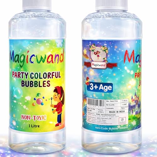 Image of Magicwand Plastic Bubble Gun Refill Liquid【Made in India】【2000 ml】【Please Do Not Add Water,Use As Delivered】【3 Yrs & Up】【Pack of 1 】【Colors as Per Stock】