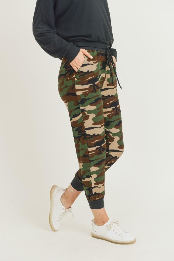 YELETE Women’s Camo Joggers, High Rise Joggers with Camouflage Print, Drawstring Waistband, Stretchy and Soft4