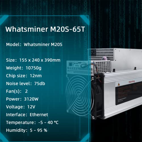 Image of Whatsminer M20S 65TH /S Bitcoin Miner Machine, Professional BTC ASIC Bitcoin Mining Machine Better Than S9 S9J S9K