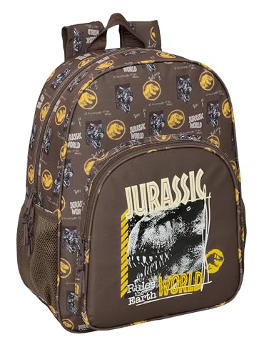 Safta JURASSIC WORLD - Mochila Escolar Niño, Mochila Niño, Mochila Infantil, Adaptable a Carro, Ideal para Niños en Edad Escolar, Cómoda y Versátil, Calidad y Resistencia, 33x14x42 cm