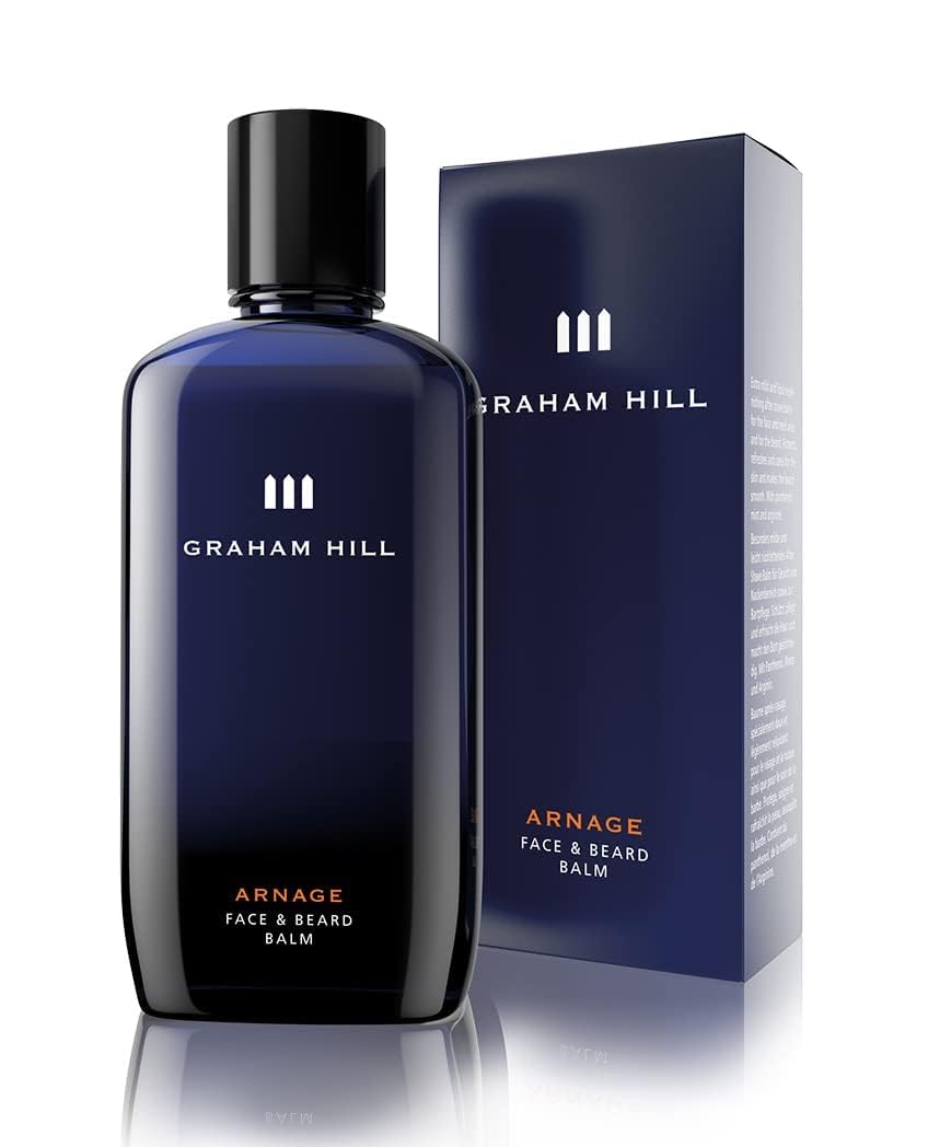Graham Hill Arnage Soothing & Refreshing Face and Beard Balm for Men, 200ml – Men’s Face Moisturizer, Vegan Beard Moisturiser for Men with Panthenol, Jojoba Oil & American Cuckoo Flower