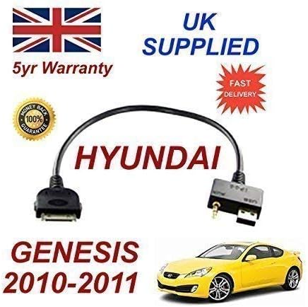 Hyundai Genesis Coupe 2009-2010 ipod iphone 3gs 4 4s connectivity audio 3.5mm & USB Cable