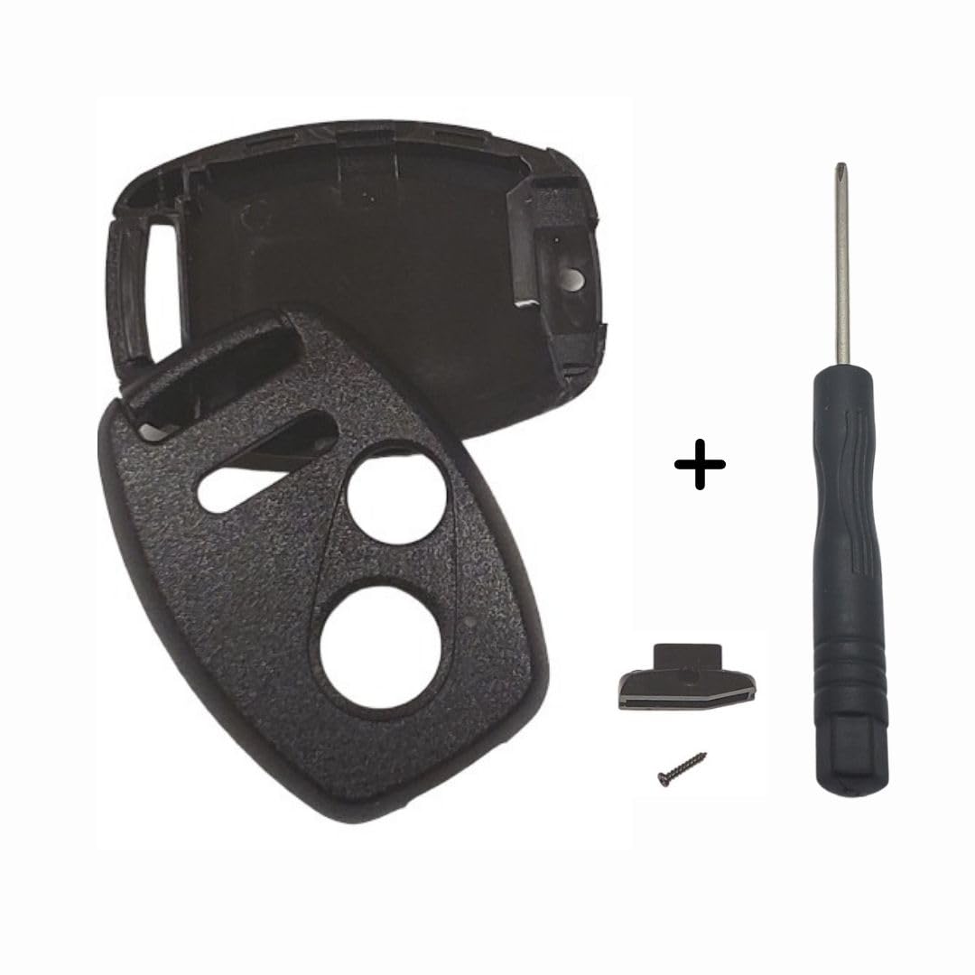 1 Key Shell Case for Keyless Remote 3-Button Key Entry Fob Replacement Cover fits Honda Accord / Civic / CR-V / CR-Z / Fit / Odyssey / Pilot / Ridgeline. No Key Cutting or Programming