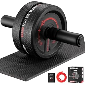 Upgraded Ab Roller Wheel. Abdominal Training Roller for Men/Women, Abdominal Wheels Widened to 3.4 “, Rubber Tread of The Abdominal Wheel Upgraded, Max Weight 490 lbs