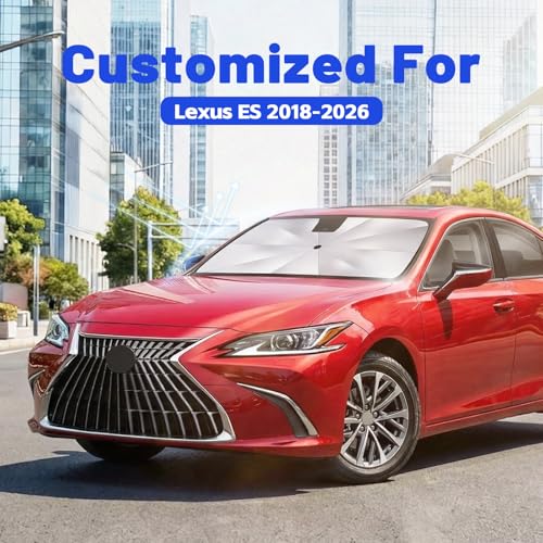 Image of Car Windshield Sun Shade for Lexus ES 2018-2026 -[Reflective Coated Fabric] Sunshade Umbrella for Front Window, Car Shades Sun Visor Keep Car Cool and Protects Interior, 1:1 Exact Fit