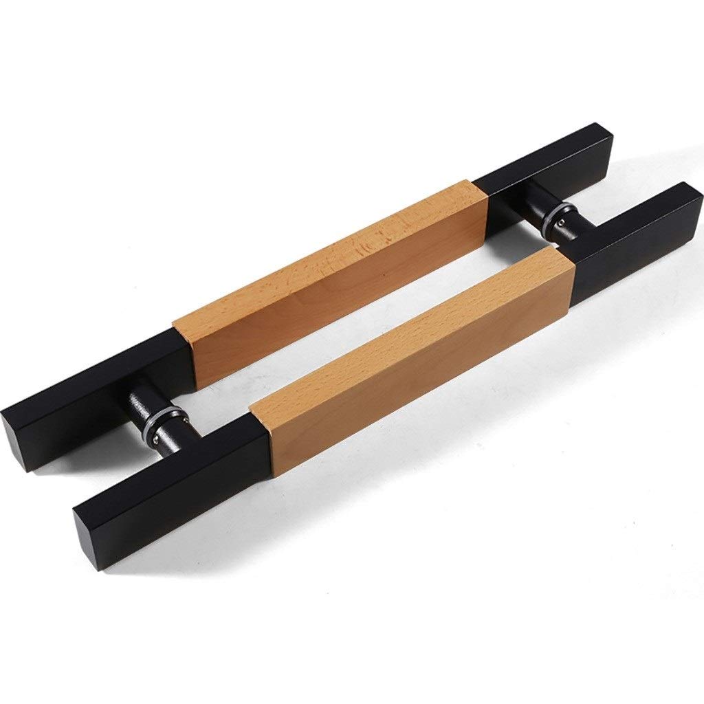 Poignée de porte coulissante tube carré en inox pour grande porte de grange en bois