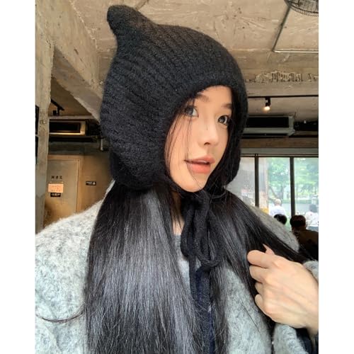 Bear Ears Shape Hat Stage Performances Hat Soft Sister Lolitas Hat Ponytail Hat for Women and Girls Warm3